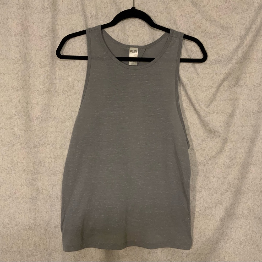 Victoria Sport Gray Tie-Back Tank Top (Med)
